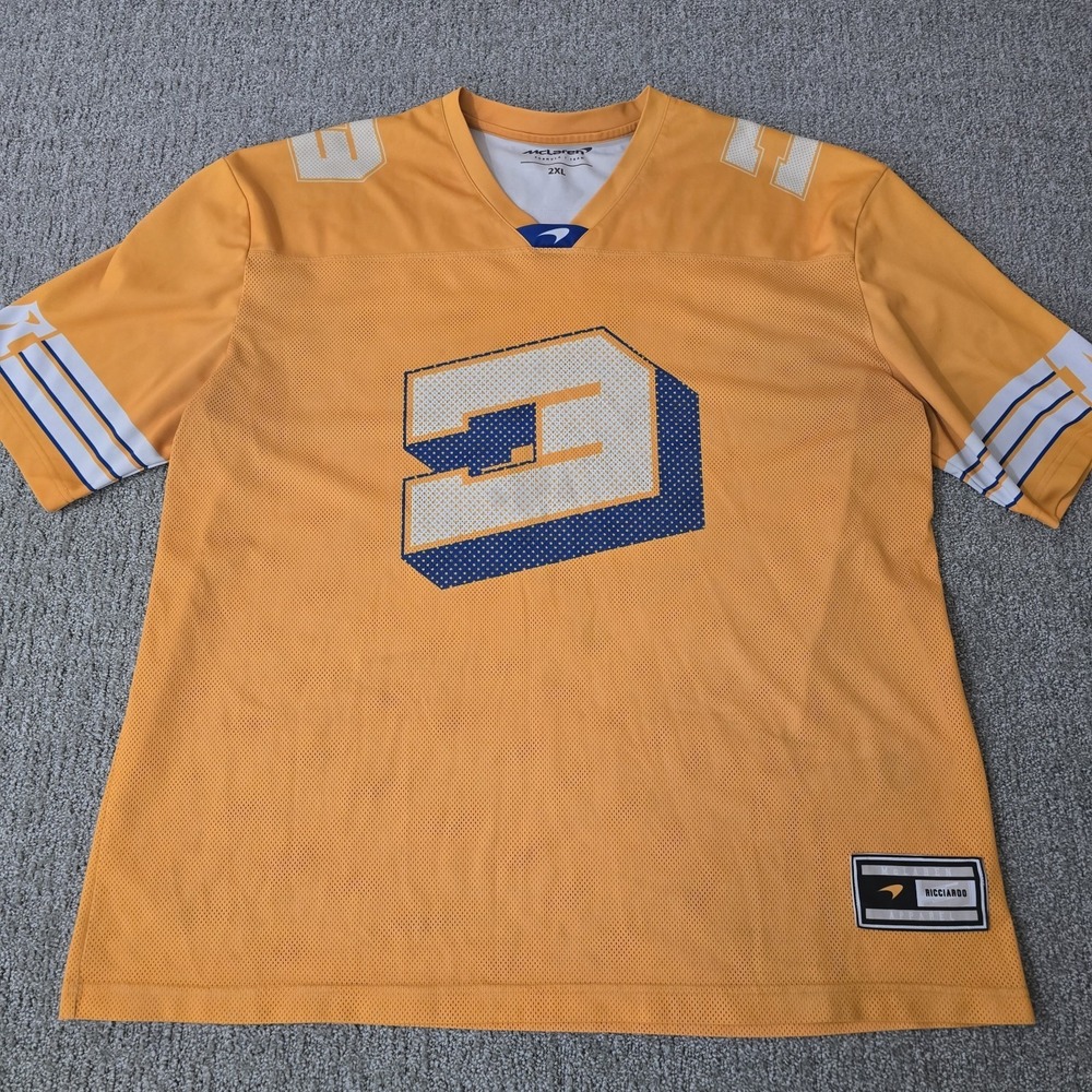 McLaren F1 Daniel Ricciardo #3 Football Jersey Orange Formula 1 Mens 2XL